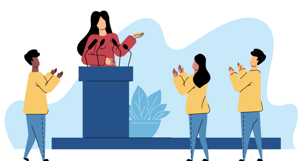 Ten Tips to Win a beauty pageant 3 - Mrs India Grehlakshmi: Be the change you want to see in the world. 0003 public speaking podium ppt template e1681190217830 Ten Tips to Win a beauty pageant